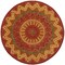 Edge Collections - 6' - Orange - Vibrant Southwestern Round Area Rug - 1 Piece